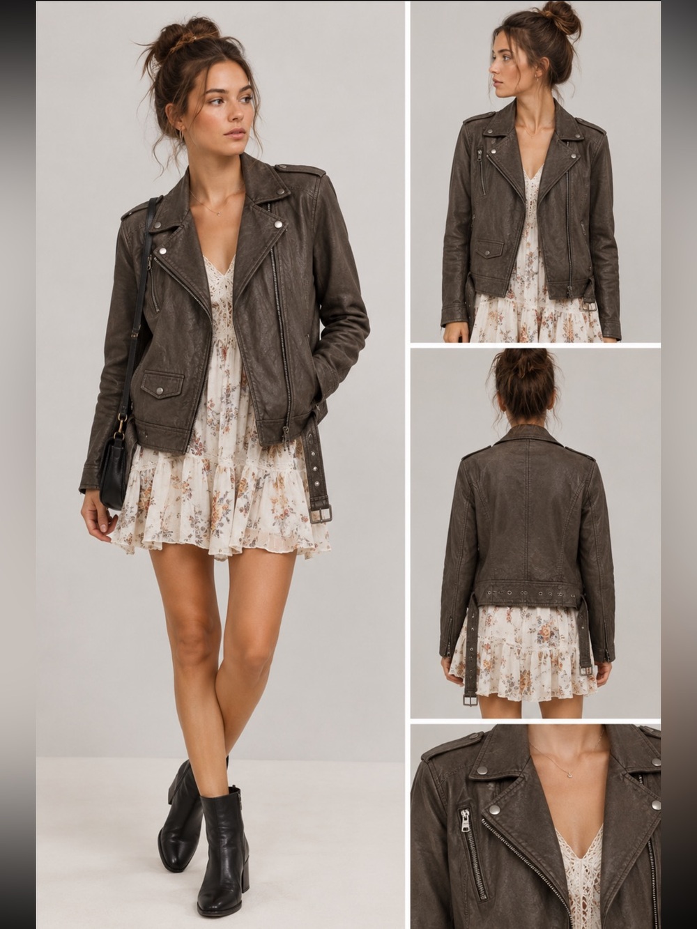 Rezrekshn Brown Moto Biker Jacket